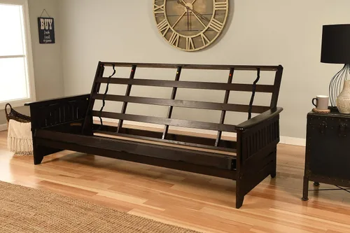 Vista 8 de Kodiak Furniture Phoenix Futon Set, Suede Black, Queen