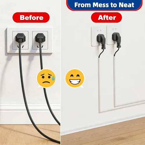 Vista 3 de Esufeir - Cubierta lateral para cable de 39 pulgadas, para 1 cable, W0.55× H0.39 Adhesive Cord Hider for Wall Mount Tv, Wire Channel for Cable
