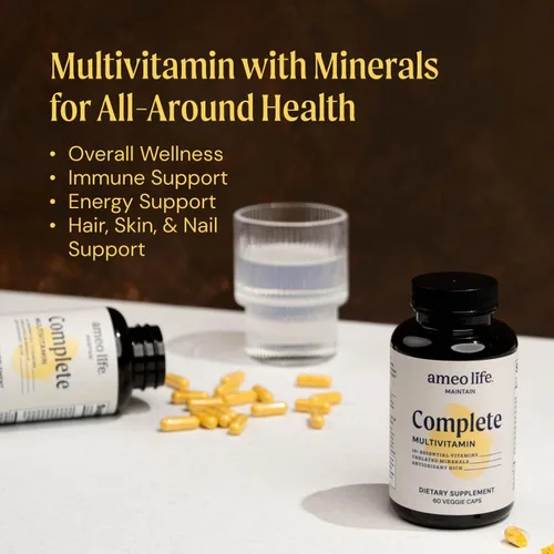 Vista 2 de Multivitamínico diario para hombres y mujeres adultos, multivitaminas quelatadas con zinc, biotina, yodo, cromo, manganeso y vitaminas A, B6, B12