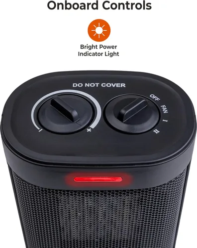 Vista 3 de Comfort Zone Calentador eléctrico compacto para uso en interiores, calentador de cerámica PTC forzado por ventilador de 1500 W con termostato