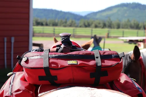 Vista 6 de TrailMax Alforja de caballo de cantillo aislada y acolchada serie 500 para montar en senderos; bolsas acolchadas y aisladas para caballos; bolsa