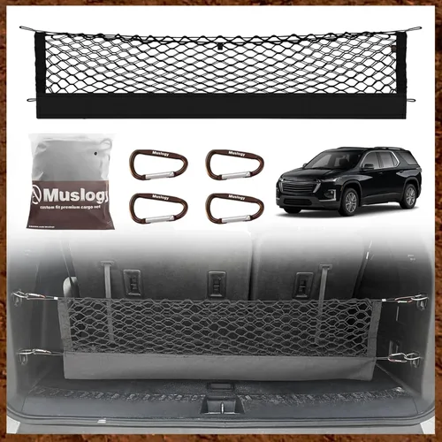 Vista 16 de Muslogy Red de carga para maletero estilo sobre compatible con accesorios Jeep Grand Cherokee L 2021-2024 2025, organizador de maletero de ajuste