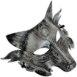 Vista 4 de Máscara de 2 piezas para Halloween, máscara de mascarada, máscara de cabeza de lobo