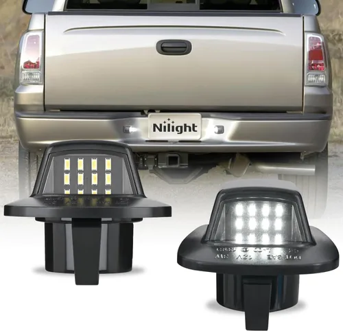 Vista 21 de Nilight Luces de placa de vehículo, lente transparente, luz blanca, 6000K, paquete de 2 unidades Transparente Durango 2014-2023