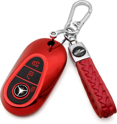 Vista 18 de Creativity Funda para llave de Mercedes Benz. Hermosa funda de TPU compatible con CLS CLK AMG ML C CL E S SL SLK G GLC GLE GLS M R Smart Remote Key