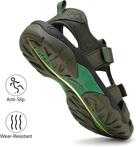 Vista 5 de DREAM PAIRS Sandalias deportivas de senderismo para hombre, puntera cerrada, atléticas, aventuras, playa, pescador, agua
