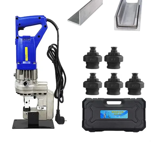Vista 6 de YUEWO Perforadora hidráulica eléctrica, perforadora de metal para placa de acero Placa de hierro Placa de aluminio, Máquina de perforación