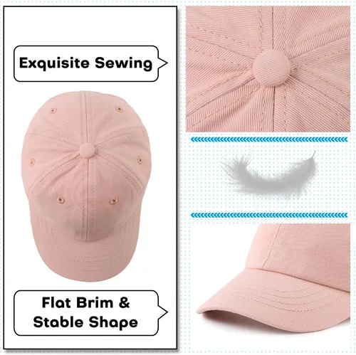 Vista 41 de Peecabe Gorra de béisbol para niños pequeños, unisex, de algodón, ajustable, para bebés, niños, gorra de béisbol para niñas de 1 a 5 años
