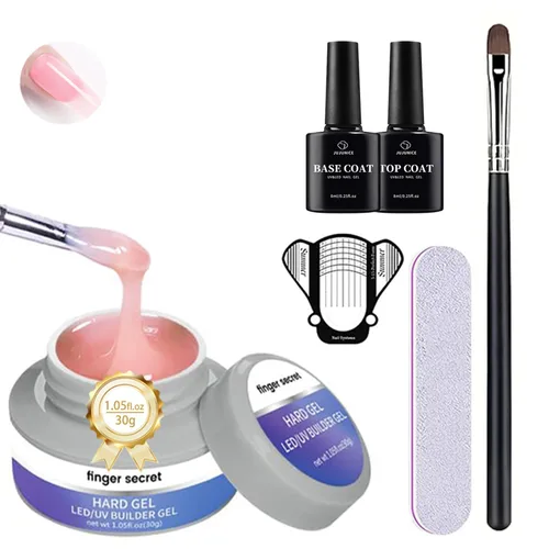 Vista 6 de Gel constructor de gel duro para uñas de larga duración fuerte mano desnuda 3D escultura para extensión de uñas 4oz