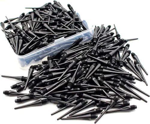 Vista 6 de Puntos de dardos de punta de plástico con rosca 2BA, paquete de 300 puntas de dardos suaves, accesorios de repuesto para dardos