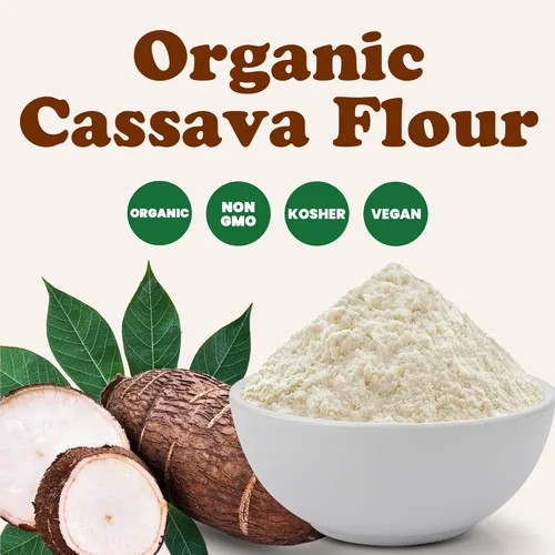 Vista 4 de Harina de yuca orgánica, 2 libras, sin OMG, polvo de raíz de yuca cruda, 100% pura, kosher, superalimento vegano, paleo, a granel, sustituto