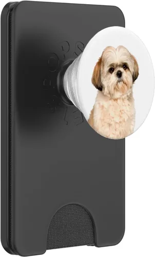 Vista 8 de Shih Tzu popsocket agarre y soporte para teléfonos y tabletas, Shih Tzu, Negro