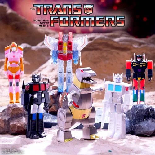 Vista 4 de Super7 Transformers Arcee (rosa y naranja) - Figura de acción de Transformers de 3.75 pulgadas con accesorio, coleccionables clásicos de dibujos