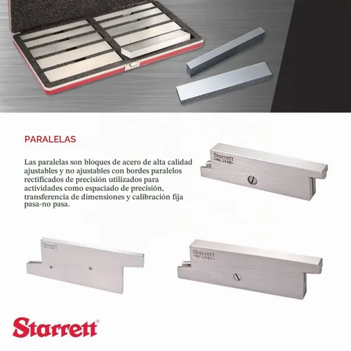 Vista 3 de Starrett Juego paralelo ajustable, rango de 3/8" a 1-5/16