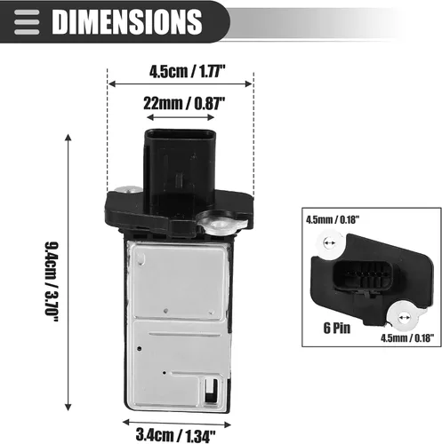 Vista 5 de Medidor de sensor de flujo de aire Motoforti, reemplazo de sensor de flujo de aire MAF, para Ford Focus 2.0L 2008-2011, plástico, 3L3Z-12B579-BA