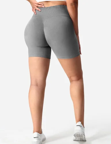 Vista 2 de YEOREO Pantalones cortos deportivos intensify sin costuras para mujer, pantalones cortos de entrenamiento de cintura alta, pantalones cortos de yoga
