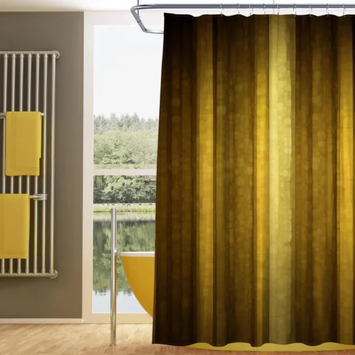 Vista 6 de Gibelle Cortina de ducha pequeña de 36 x 72 pulgadas, juego estrecho medio negro y gris, tela moderna abstracta para baño, textura de vidrio fresco