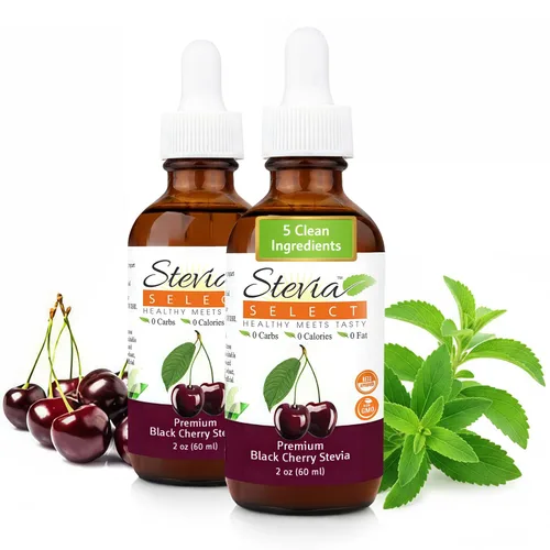 Vista 16 de Stevia Select Sabor a Cereza Negra Líquido de Stevia – Edulcorante Cero Calorías para Café, Té, Bebidas y Horneado, 100% Natural, Sin Eritritol