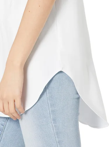 Vista 3 de Daily Ritual - Blusón de manga corta estilo túnica cuello redondo abierto ajuste estándar para mujer