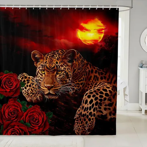 Vista 112 de Feelyou Cortina de ducha con diseño de gato para decoración de baño, bonita cortina de baño para puestos de bañeras, accesorios de baño divertidos