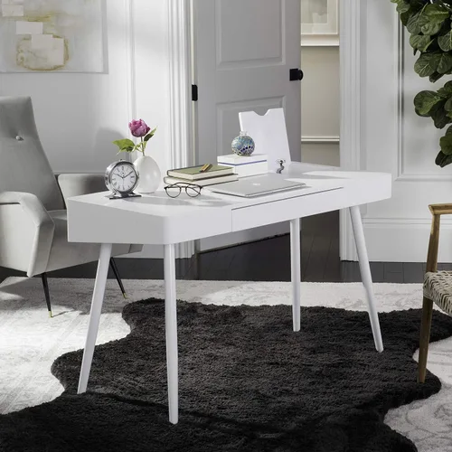 Vista 2 de Safavieh Home Collection Fadri Mid Century - Escritorio escandinavo con un cajón, color blanco