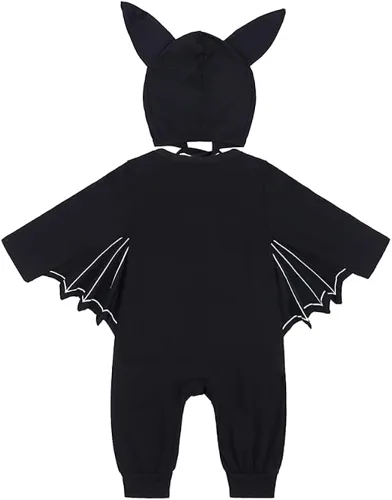Vista 2 de Disfraz de Halloween para bebé niño, traje de murciélago esculpido de manga larga