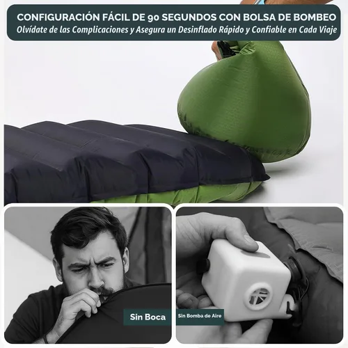 Vista 7 de Gear Doctors ApolloAir 5.2 R-Value [683g] Colchoneta inflable ultraligera aislada para acampar — Colchoneta para mochilero — Colchón de aire