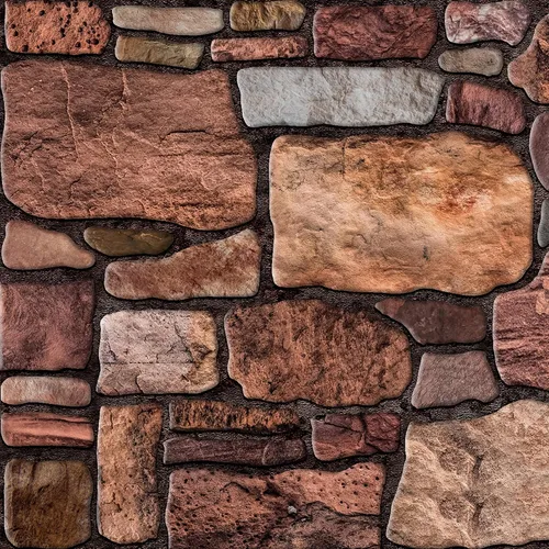 Vista 2 de Dundee Deco Paneles de pared 3D: revestimiento de pared marrón cobre con aspecto de piedra sepia, revestimiento de espuma de poliestireno