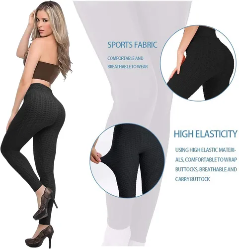 Vista 4 de AIMILIA - Leggings para mujer, levanta glúteos, anti celulitis, cintura alta, pantalones de yoga, entrenamiento, control de abdomen, mallas