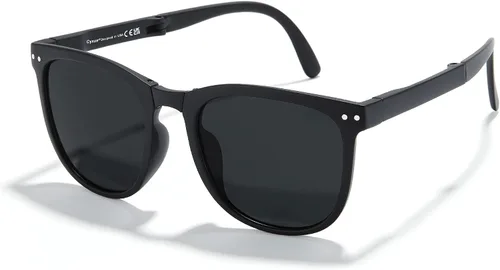 Vista 6 de Cyxus Gafas de sol plegables para mujeres y hombres, lentes polarizadas con protección UV 400, pantalla plegable, portátil, ultraligera, montura TR