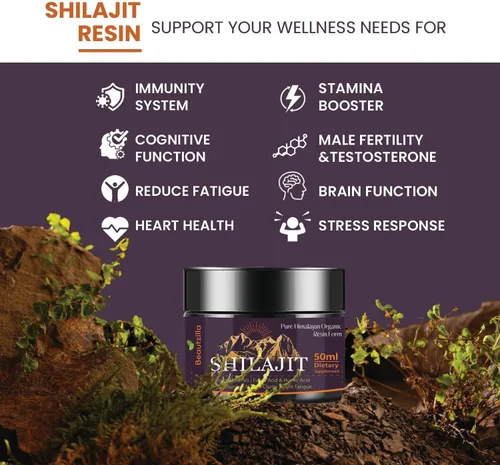 Vista 3 de Shilajit - Resina Shilajit pura orgánica del Himalaya: Shilajit puro de grado dorado para hombres y mujeres, Shilajit natural puro con más de 85