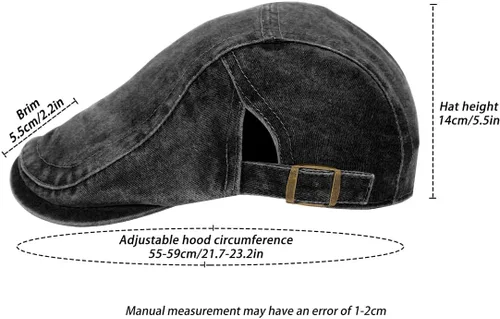 Vista 7 de Gorras planas para hombre, boina de conducción, boina de periódico, sombrero de hiedra de algodón