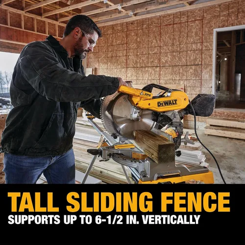 Vista 20 de DEWALT Sierra ingletadora, 12 pulgadas, doble bisel, compuesto, línea de corte XPS, 15 amperios (DWS716XPS)