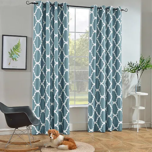 Vista 49 de Melodieux - Cortina opaca con aislamiento térmico y ojales, de estilo marroquí, 100 x 84 pulgadas, color gris (1 panel)