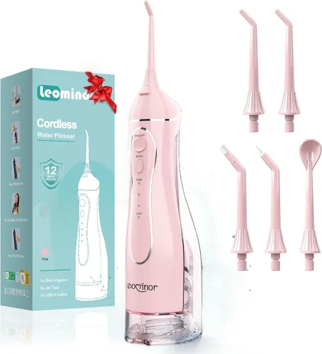 Vista 11 de Aetiovek Leominor - Hilo dental portátil para agua, 10.14 fl oz. irrigador oral actualizado con tanque removible, IPX7 resistente al agua, limpiador