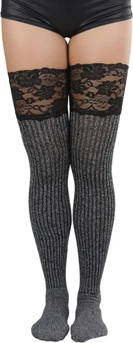 Vista 4 de ToBeInStyle Calcetines de otoño por encima de la rodilla para mujer