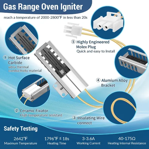 Vista 5 de Encendedor de horno de gas compatible con horno de gas DG94-00520A GE