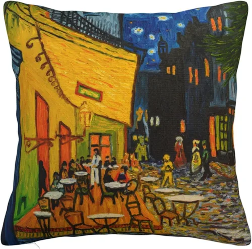 Vista 8 de Funda de almohada con diseño de noche estrellada sobre el ródano Van Gogh 18 x 18 para sofá, cama, decoración del hogar