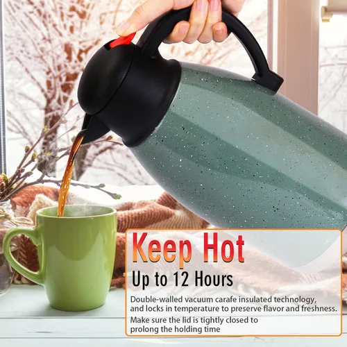 Vista 6 de Yummy Sam Jarra de café térmica de acero inoxidable 68oz, verde