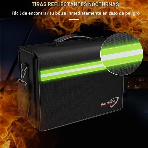 Vista 9 de DocSafe Bolsa de documentos grande ignífuga y resistente al agua de 5200°F con múltiples bolsillos, organizador de almacenamiento de archivos de 17