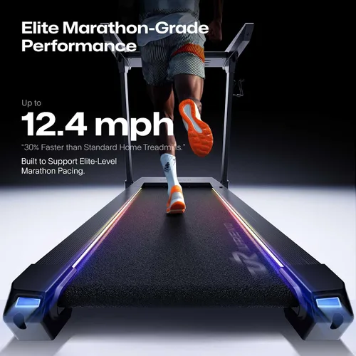 Vista 7 de 1st Smart Home - Cinta de correr solo para maratonistas con masajeador inteligente de pantorrillas, cintas de correr silenciosas UREVO para el hogar