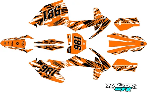 Vista 4 de Kit de gráficos para KTM Motocross 125SX, 150SX, 250SX-F, 350SX-F y 450SX-F (2016-2018) Twitch Series Magenta 16 Mil - Adhesivo para motocross sin