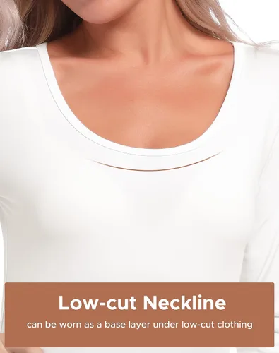 Vista 4 de INNERSY Conjunto de ropa interior térmica ligera para mujer, con forro polar, capa base para clima frío