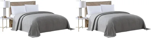 Vista 17 de Beatrice Home Fashions Colcha de chenilla Channel, King, color azul