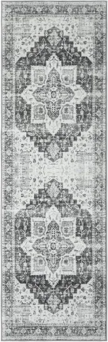 Vista 3 de JOLENE.K Alfombra lavable para pasillo, 2 x 6, alfombra de cocina, oriental, suave, envejecida, vintage, antideslizante, resistente a las manchas