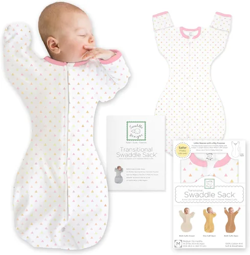 Vista 18 de SwaddleDesigns Saco de envolver con brazos arriba, mangas de media longitud y puños de mitones