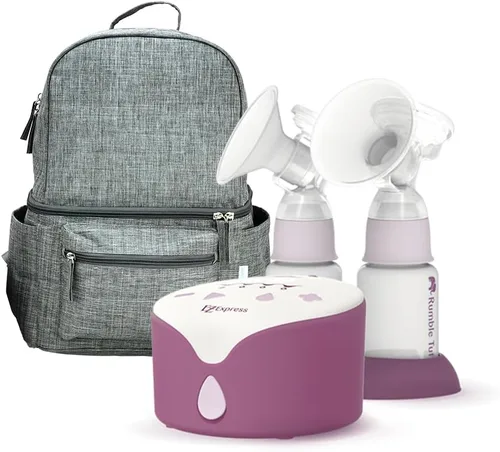 Vista 2 de Rumble Tuff EZ Express - Extractor de leche eléctrico con kits de colección clásica Extractor de leche eléctrico doble con succión ajustable
