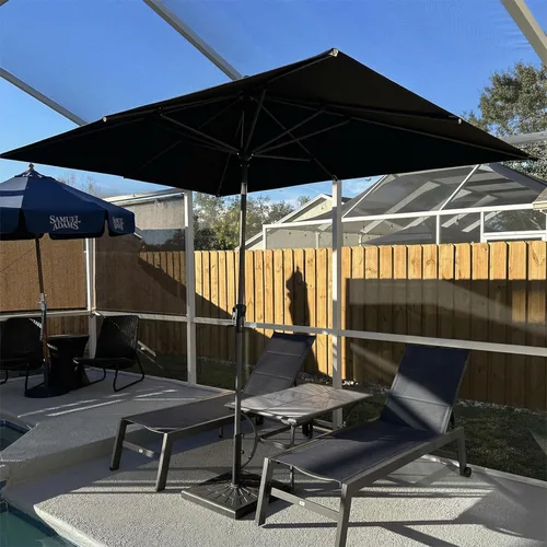 Vista 83 de PURPLE LEAF - Sombrilla de patio rectangular de 6' x 4', sombrilla de mesa para exteriores con marco de aluminio, sombrilla de mercado, sombrilla