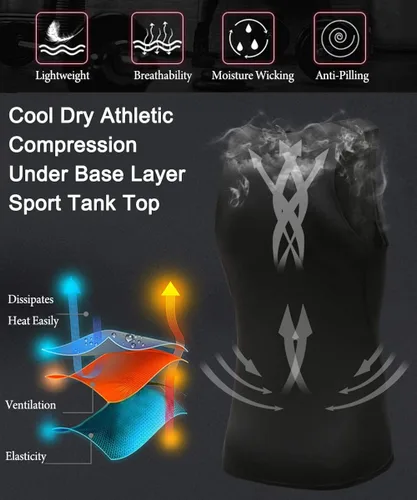 Vista 7 de Paquete de 13 camisetas de compresión atléticas para hombre, camiseta sin mangas de ajuste seco, camiseta deportiva para correr, gimnasio, camisetas