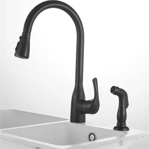 Vista 2 de Cabezal rociador lateral para fregadero de cocina, cabezal rociador con manguera y soporte de repuesto para grifo de conector de fregadero de 1/4